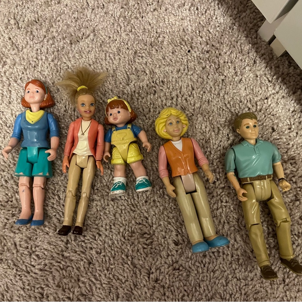 Lot Of 5 Fisher Price Loving Family People 1993-2001 Mom, Dad, Teen, Girl